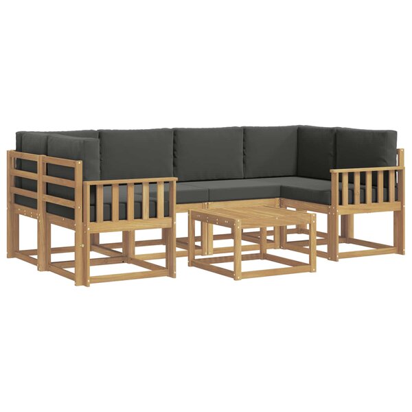 vidaXL Ensemble de canapés d'extérieur 7 pc Blanc et anthracite