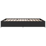 vidaXL Cadre de lit noir 140x190 cm bois d'ingénierie et métal