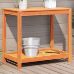 vidaXL Table de rempotage avec étagère cire marron bois massif de pin