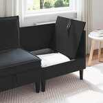 vidaXL Sofa avec rangement Noir Velours