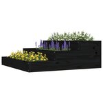 vidaXL Jardinière Noir 78x78x27 cm Bois massif de pin