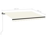 Vidaxl auvent manuel rétractable avec led 350x250 cm crème