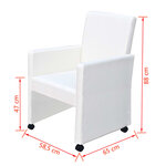 vidaXL Chaises à manger lot de 6 blanc similicuir