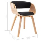 vidaXL Chaises à manger lot de 6 noir bois courbé et similicuir