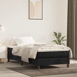 vidaXL Sommier à lattes de lit avec matelas Noir 90x190 cm Velours