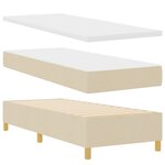 Lit Box Spring avec Matelas Crème 80x200 cm en Tissu