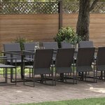 vidaXL Ensemble de salle à manger pour jardin 15 Pièces Noir Acier