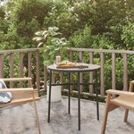 vidaXL Table à thé Noir 45 cm Résine tressée