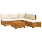 vidaXL Ensemble de canapés d'extérieur avec coussin 6 Pièce Marron
