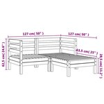 vidaXL Canapé de jardin 2 places repose-pied cire marron bois massif