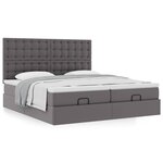 VidaXL Cadre de lit ottoman avec matelas gris 200x200 cm similicuir