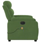 vidaXL Fauteuil inclinable de massage électrique vert clair velours