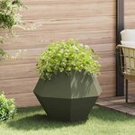 vidaXL Jardinière Vert olive 75 x 75 x 60 cm Acier