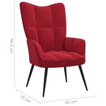 vidaXL Chaise de relaxation avec tabouret Rouge bordeaux Velours