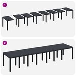 vidaXL Ensemble de salle à manger pour jardin 15 Pièces Anthracite