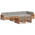 vidaXL Ensemble de canapés d'extérieur 9 Pièces Gris Naturel et Clair