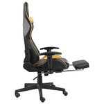 Vidaxl chaise de jeu pivotante avec repose-pied doré pvc