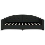 vidaXL Lit de jour avec gigogne et tiroirs noir 90x190 cm tissu