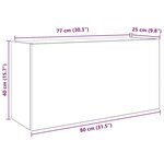 vidaXL Armoire murale de bain noir 80x25x40 cm bois d'ingénierie