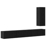 vidaXL Ensemble meuble TV 4 Pièces Chêne Noir 30 5 x 30 x 90 cm