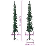 vidaXL Demi sapin de Noël artificiel mince avec support Vert 210 cm