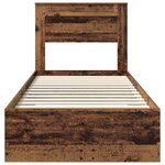 vidaXL Cadre de lit avec tiroir avec tête de lit Bois d'ingénierie