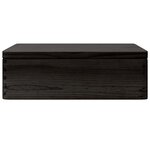 vidaXL Boîte en bois avec couvercle et poignées noir bois pin massif