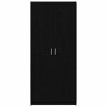 vidaXL Armoire avec stockage Noir 80 x 51 x 180 cm Bois d'ingénierie