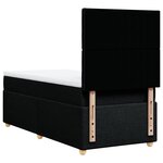 vidaXL Sommier à lattes de lit avec matelas Noir 90x200 cm Tissu