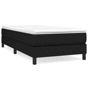 vidaXL Sommier à lattes de lit avec matelas Noir 90x190 cm Tissu