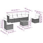 vidaXL Salon de jardin avec coussins 7 Pièces beige résine tressée