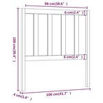 vidaXL Tête de lit Marron miel 106x4x100 cm Bois massif de pin