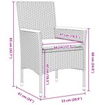 vidaXL Ensemble de Salle à Manger de Jardin de 7 pièces avec Coussins en Poly Rattan Gris