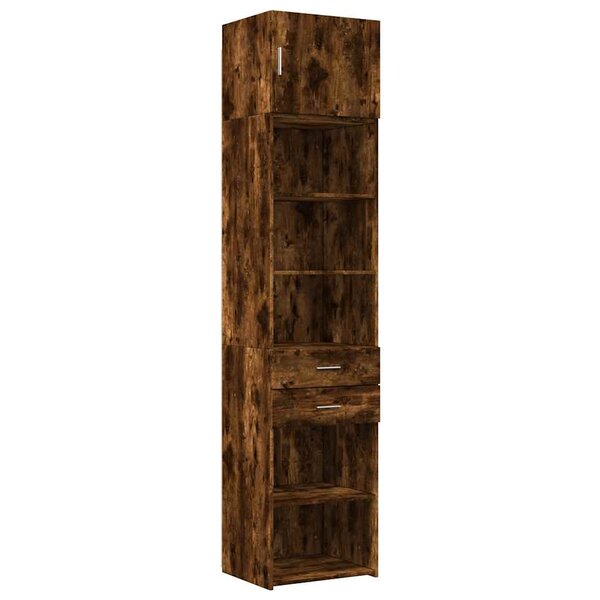 vidaXL Armoire de rangement mince chêne fumé 50x42 5x225 cm