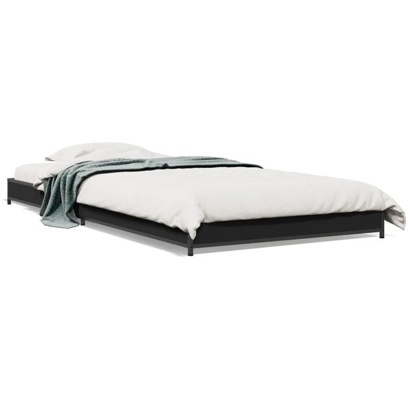 vidaXL Cadre de lit sans matelas noir 100x200 cm