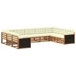 vidaXL Ensemble de canapés d'extérieur 9 Pièces Naturel et Crème