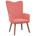 vidaXL Chaise de relaxation avec repose-pied Rose Velours