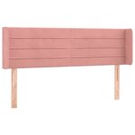 vidaXL Tête de lit avec oreilles Rose 147x16x78/88 cm Velours