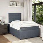 vidaXL Sommier à lattes de lit et matelas gris foncé 120x190cm velours