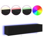 vidaXL Meuble TV mural Montage mural 2 Pièces Chêne noir 80 x 35 x 31 cm