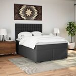 vidaXL Sommier à lattes de lit avec matelas Noir 140x190 cm Similicuir