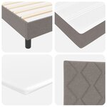 vidaXL Lit Box Spring avec Matelas Taupe 100x200 cm Tissu