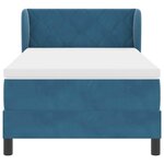 Lit Box Spring vidaXL avec matelas bleu foncé 100x200 cm en velours