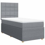 vidaXL Sommier à lattes de lit avec matelas gris clair 80x200 cm tissu