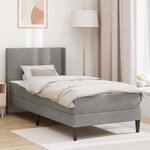 vidaXL Cadre de lit avec matelas Gris clair 100 x 200 cm Velours