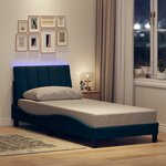 vidaXL Cadre de lit sans matelas bleu 90x190 cm tissu
