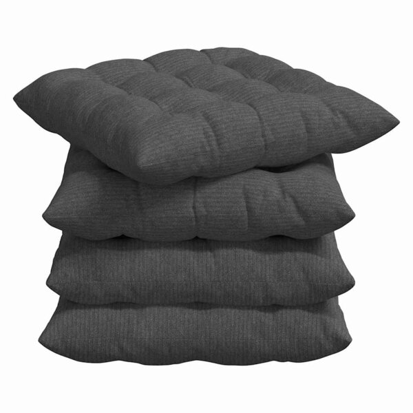 vidaXL Coussins de siège 4 Pièces Gris foncé 40 x 40 x 6 cm