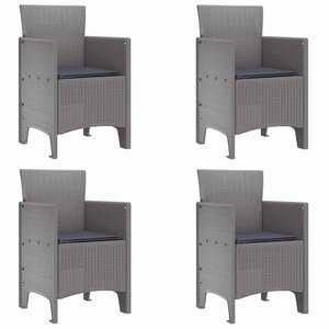 vidaXL Chaise de jardin 4 pc Gris clair Polypropylène