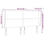 vidaXL Tête de lit avec oreilles Crème 203x23x118/128 cm Similicuir