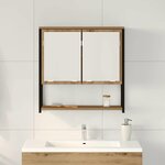 vidaXL Armoire de toilette avec miroir chêne artisanal 60 x 16 x 60 cm